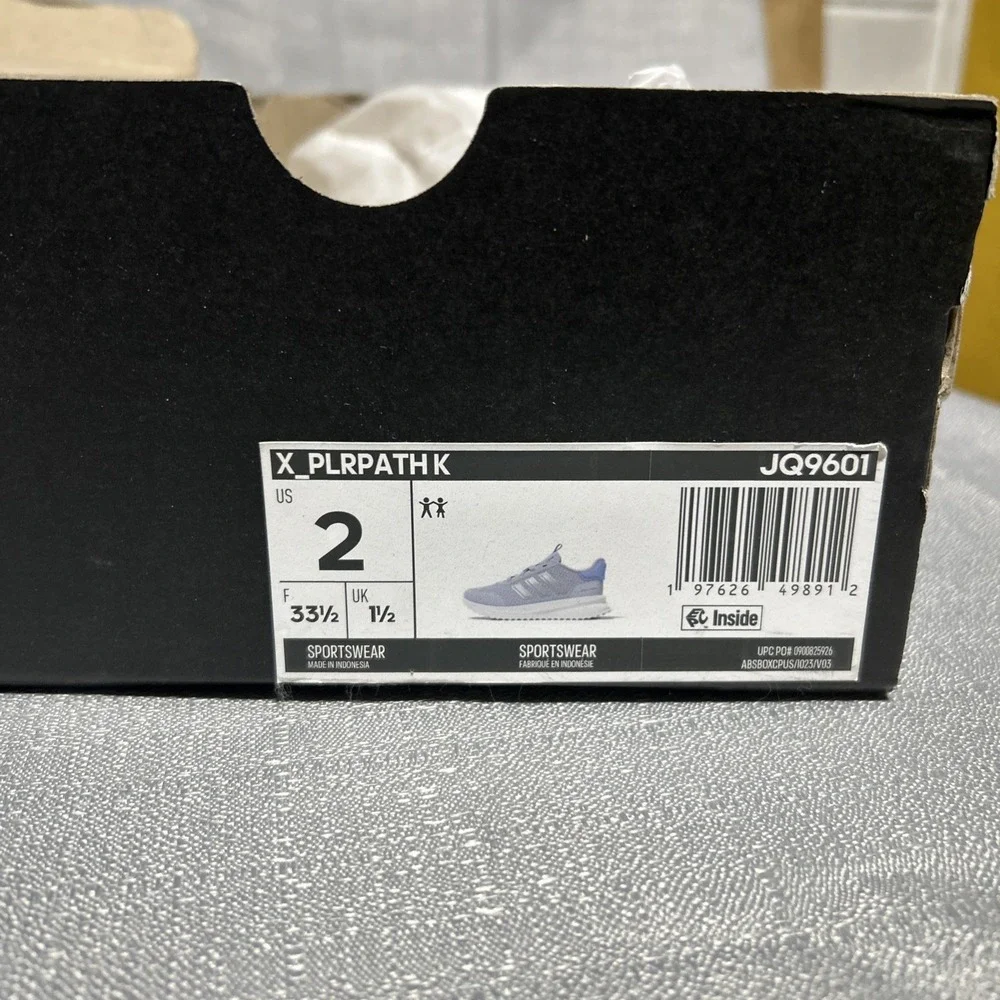 Adidas x PLR Path Kids Shoes Halo Blue Silver Metallic Glow Size 2 US New in Box